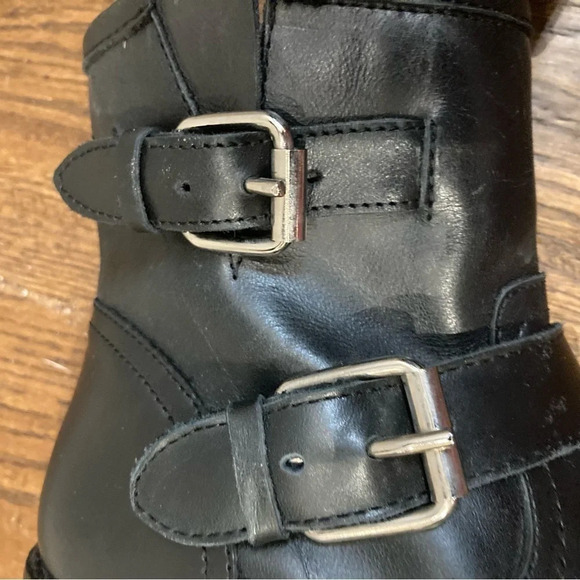 STEVE  MADDEN Sz 7 Moto Style Zipper Buckle Booties - Picture 4 of 15